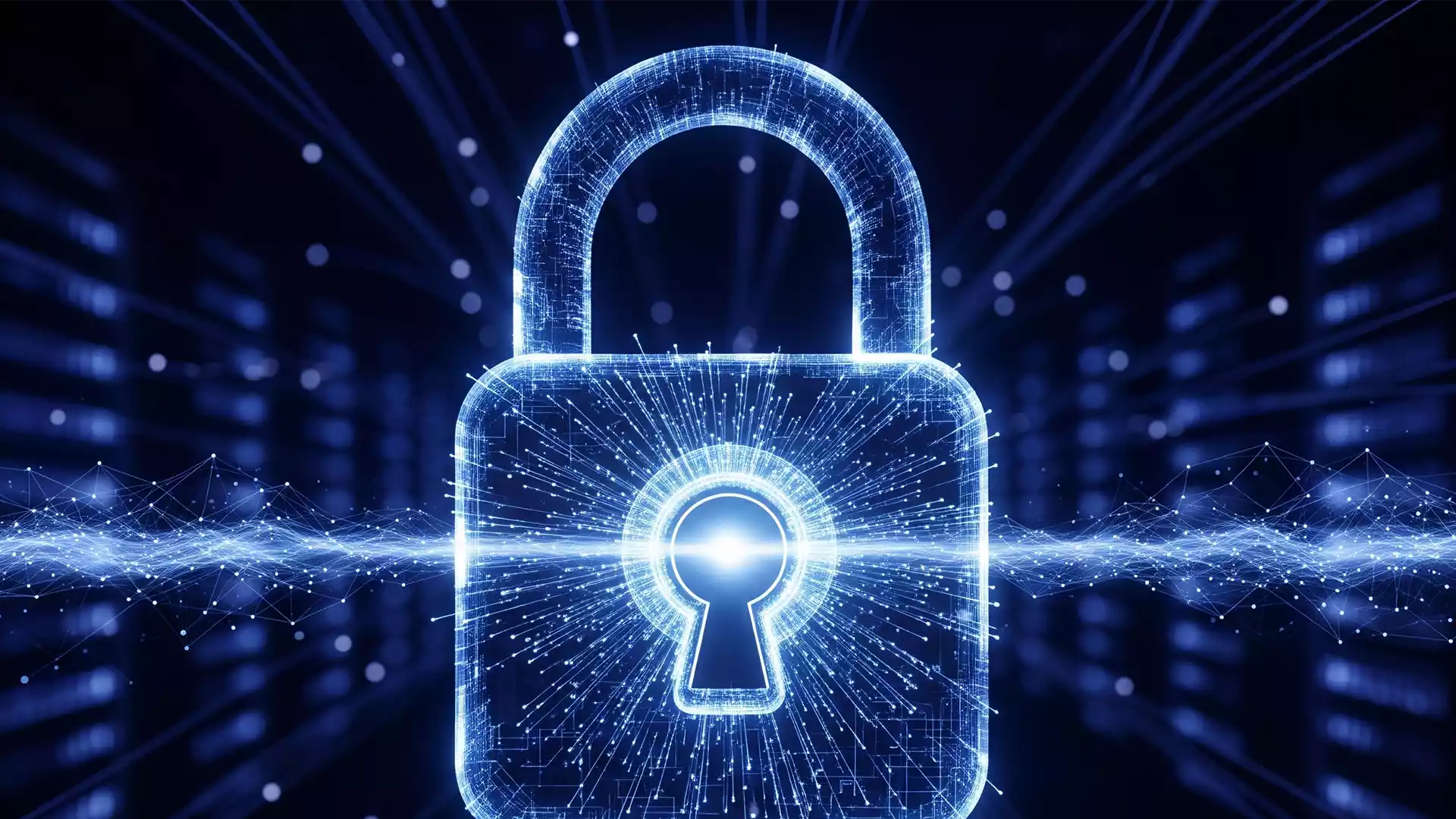 Abstract digital lock representing Zero Trust network solutions