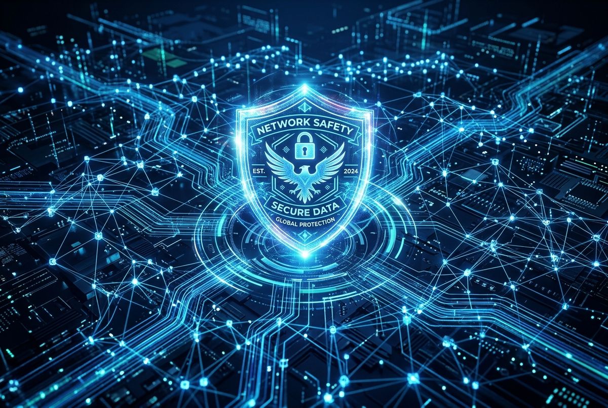 Conceptual image illustrating advanced digital protection and network safety layers.