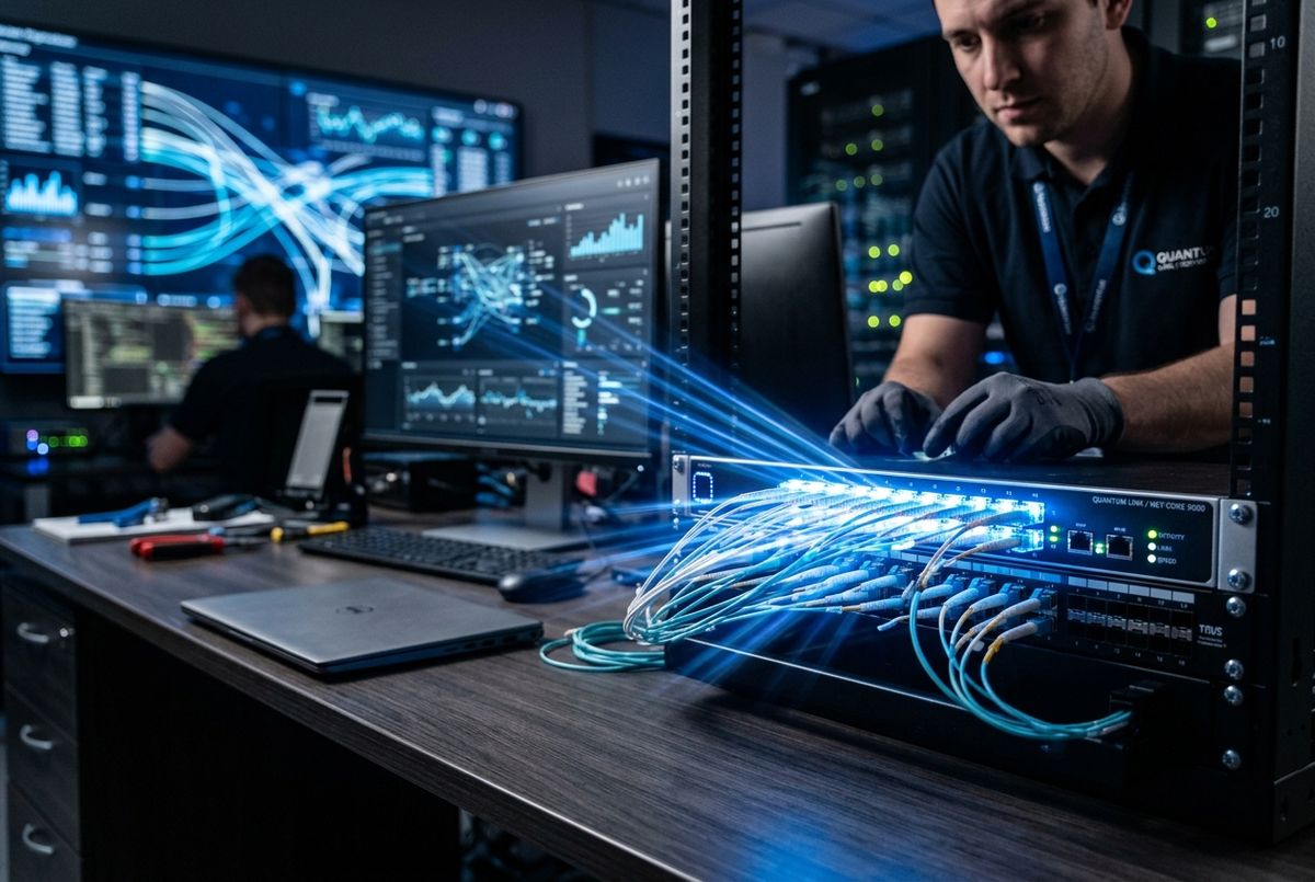 Abstract visualization of advanced network connectivity provided by iT Touch Ltd Solutions.